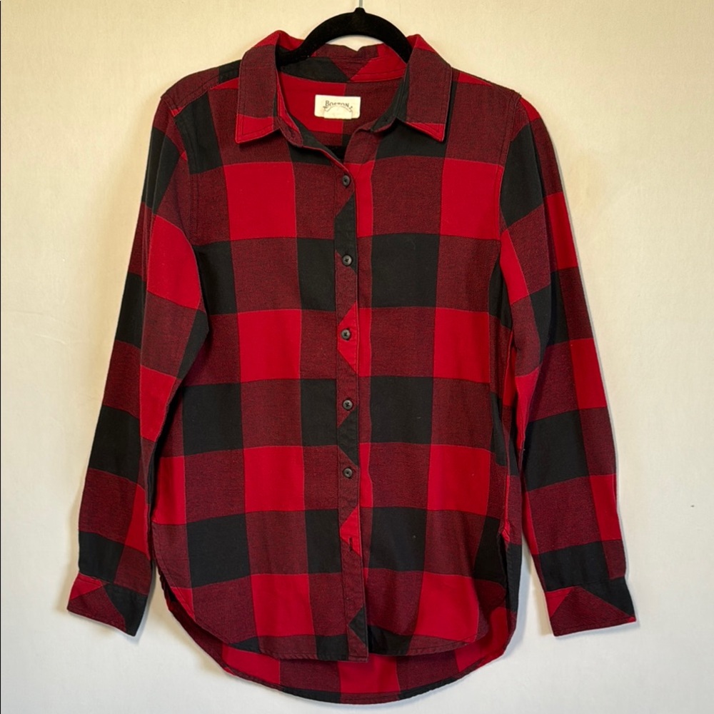 Boston Traders Red Black Buffalo Plaid Flannel Button Down Shirt Small